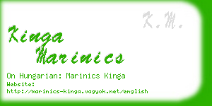 kinga marinics business card